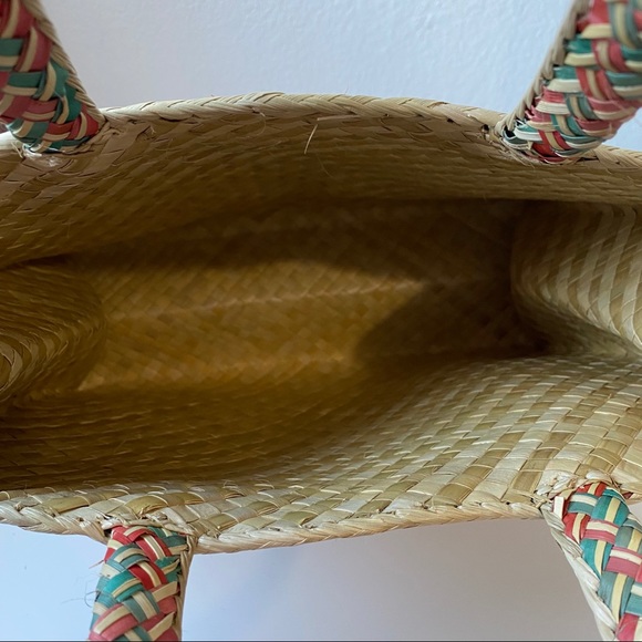Vintage Woven Straw Tote Market Bag - Picture 7 of 11